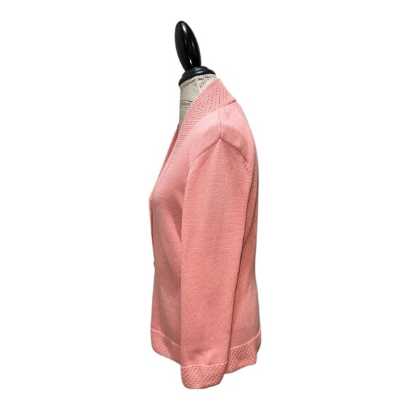Talbots Pink Long sleeve Knit 5-Button Mercerized Cotton Cardigan Women's Size M - Picture 4 of 9